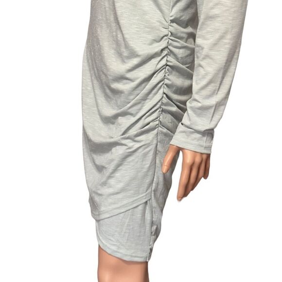 BTFBM Ruched Bodycon Long Sleeve Wrap Style Dress MEDIUM - Picture 11 of 14